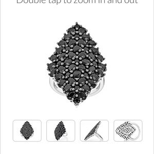 Exquisite Black Spinel Cluster Ring